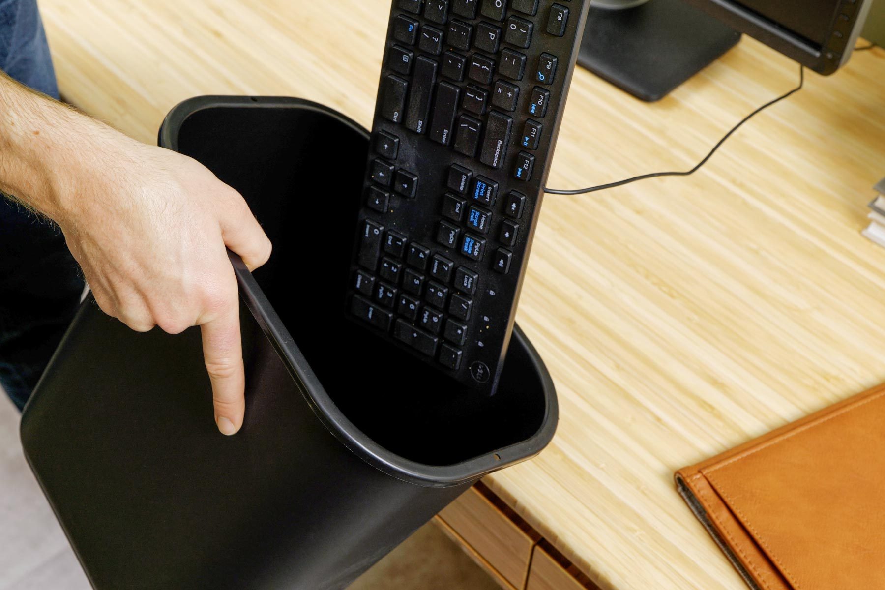 How To Clean A Computer Screen And Keyboard Shake out keyboard crumbs
