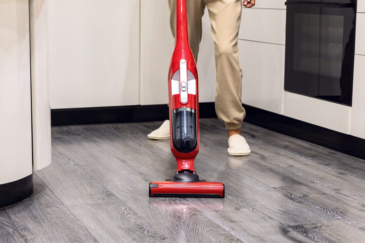vacuuming vinyl plank flooring